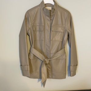 a new day faux leather beige jacket, size Small